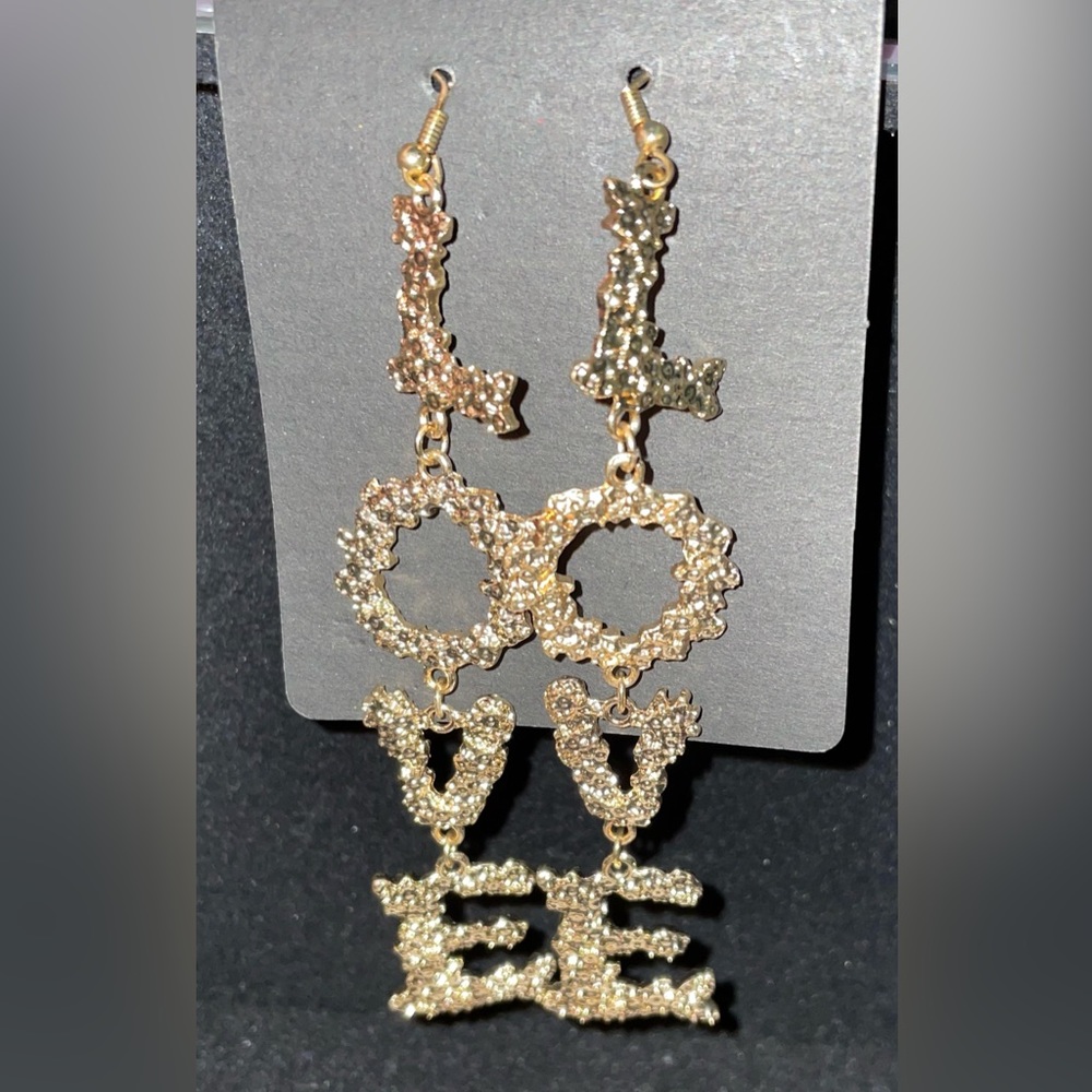 LOVE dangly earrings